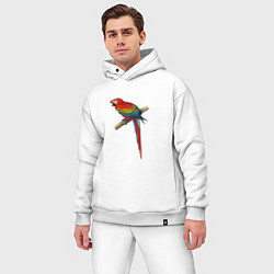 Мужской костюм оверсайз Попугай ara macaw, цвет: белый — фото 2