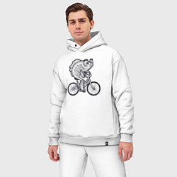 Мужской костюм оверсайз Рыбка на велике, цвет: белый — фото 2