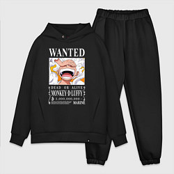 Мужской костюм оверсайз Monkey D Luffy - wanted, цвет: черный