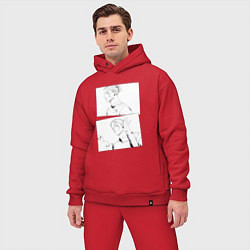 Мужской костюм оверсайз Эмоции Сугуру Гето - Магическая битва, цвет: красный — фото 2