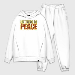Мужской костюм оверсайз Яркий текст - Let there be peace, цвет: белый