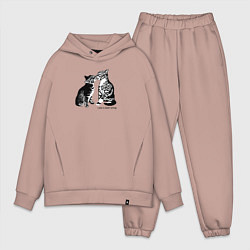 Мужской костюм оверсайз Поцелуй котиков