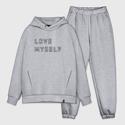 Мужской костюм оверсайз BTS love myself надпись