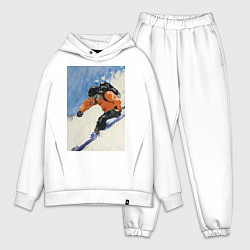 Мужской костюм оверсайз Горнолыжный спорт спуск - живопись маслом