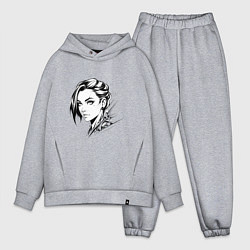Мужской костюм оверсайз Девушка эмо, цвет: меланж
