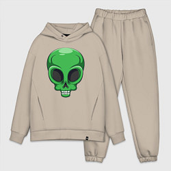 Мужской костюм оверсайз Green skeletor, цвет: миндальный