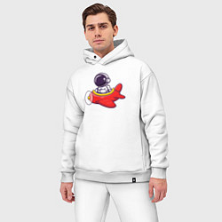 Мужской костюм оверсайз Космонавт в самолёте, цвет: белый — фото 2