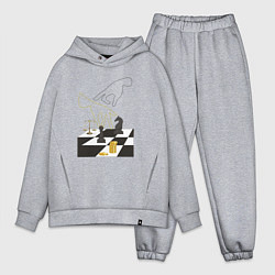 Мужской костюм оверсайз Шахматная доска с фигурами