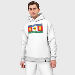 Мужской костюм оверсайз Bart Simpson дикая голова, цвет: белый — фото 2