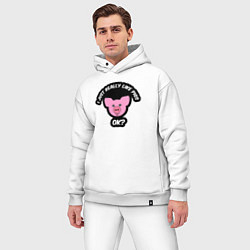 Мужской костюм оверсайз Мне очень нравятся свиньи, цвет: белый — фото 2