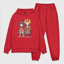 Мужской костюм оверсайз Luffy и Zoro в хэлуинском костюме, цвет: красный