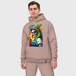 Мужской костюм оверсайз Girl witch - pop art, цвет: пыльно-розовый — фото 2