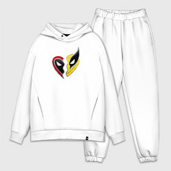 Мужской костюм оверсайз Дэдпул и Росомаха, цвет: белый