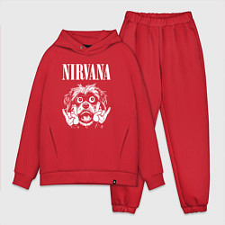 Мужской костюм оверсайз Nirvana rock dog, цвет: красный