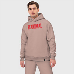 Мужской костюм оверсайз Reanimal logo, цвет: пыльно-розовый — фото 2