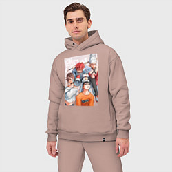 Мужской костюм оверсайз Дандадан: Кэн Такакура, цвет: пыльно-розовый — фото 2