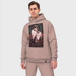 Мужской костюм оверсайз Геншин Ху Тао, цвет: пыльно-розовый — фото 2