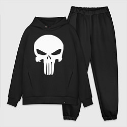 Мужской костюм оверсайз Punisher logo, цвет: черный