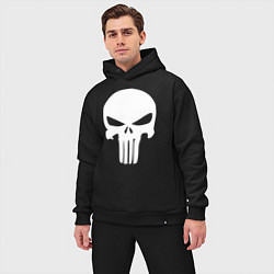 Мужской костюм оверсайз Punisher logo, цвет: черный — фото 2