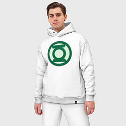 Мужской костюм оверсайз Green lantern logo, цвет: белый — фото 2