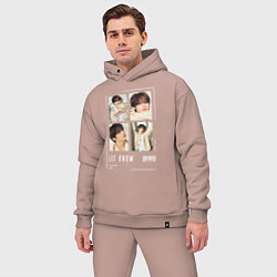 Мужской костюм оверсайз Lee know stray kids cute, цвет: пыльно-розовый — фото 2