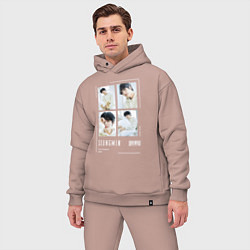 Мужской костюм оверсайз Seungmin stray kids cute, цвет: пыльно-розовый — фото 2