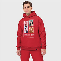 Мужской костюм оверсайз Blackpink 4 colors, цвет: красный — фото 2