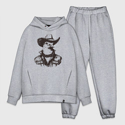 Мужской костюм оверсайз Голубь ковбой на диком западе