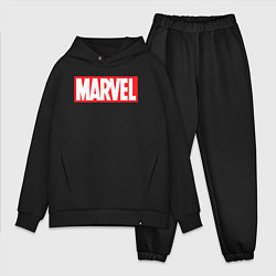 Мужской костюм оверсайз Marvel logo, цвет: черный