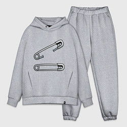 Мужской костюм оверсайз Булавки