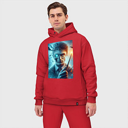 Мужской костюм оверсайз Harry Potter - wizard with magic stick, цвет: красный — фото 2