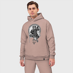 Мужской костюм оверсайз Славянский бог Перун - покровитель воинов, цвет: пыльно-розовый — фото 2