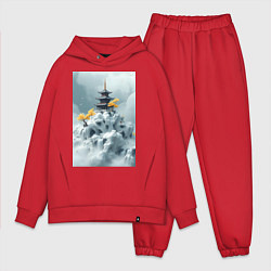 Мужской костюм оверсайз Тихий японский пейзаж