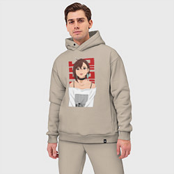 Мужской костюм оверсайз Дандадан: Момо, цвет: миндальный — фото 2