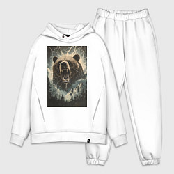 Мужской костюм оверсайз Оскаленная морда медведя