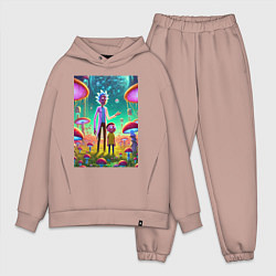 Мужской костюм оверсайз Morty and Rick on a neon planet