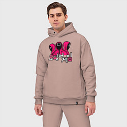 Мужской костюм оверсайз Squid game team, цвет: пыльно-розовый — фото 2