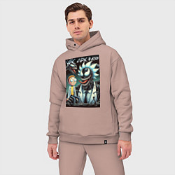 Мужской костюм оверсайз Morty and Rick - meme we are Venom, цвет: пыльно-розовый — фото 2