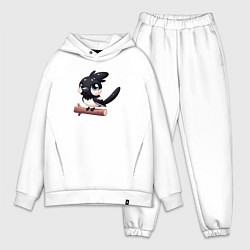 Мужской костюм оверсайз Милая сорока на ветке