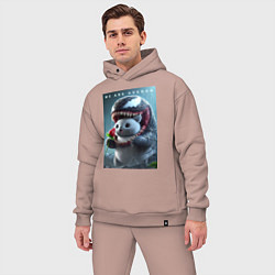 Мужской костюм оверсайз Kitten-Venom meme, цвет: пыльно-розовый — фото 2