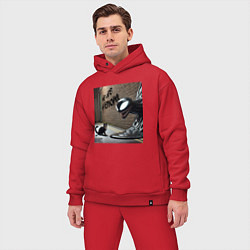 Мужской костюм оверсайз Cat and Symbiote - we are Venom meme, цвет: красный — фото 2