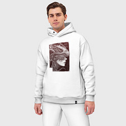 Мужской костюм оверсайз Андроид в кибернетическом шлеме, цвет: белый — фото 2