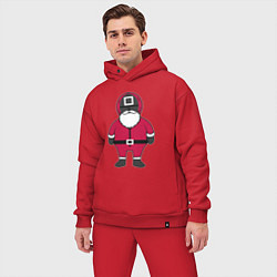 Мужской костюм оверсайз Squid game Santa, цвет: красный — фото 2