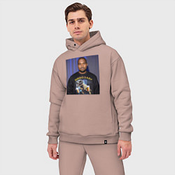 Мужской костюм оверсайз Канье Уэст пивозавр, цвет: пыльно-розовый — фото 2