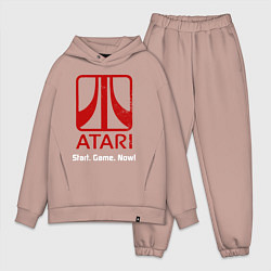 Мужской костюм оверсайз Atari logo - start game now, цвет: пыльно-розовый
