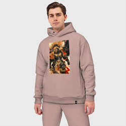 Мужской костюм оверсайз Вархаммер арт, цвет: пыльно-розовый — фото 2