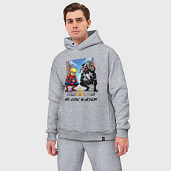 Мужской костюм оверсайз Трамп-паук и Веном сидят на кортах - нейроарт, цвет: меланж — фото 2