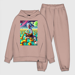 Мужской костюм оверсайз Рик Санчес медитирует на утиной планете - нейроарт