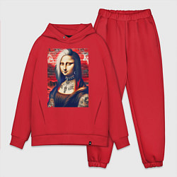 Мужской костюм оверсайз Мона Лиза - панк в татухах