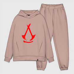 Мужской костюм оверсайз Assassins creed - shadows logotype, цвет: пыльно-розовый
